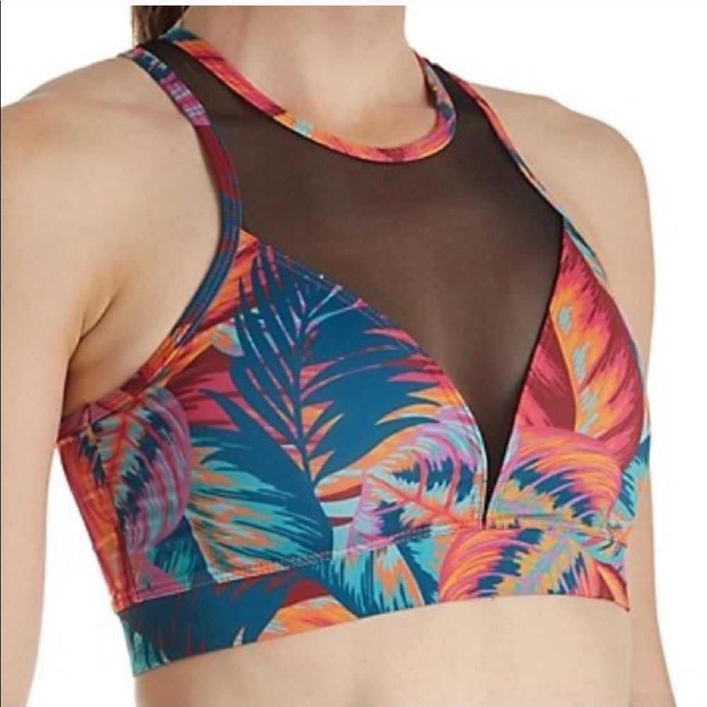 Onzie Lanai colorful tropical high neck bra